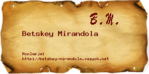 Betskey Mirandola névjegykártya